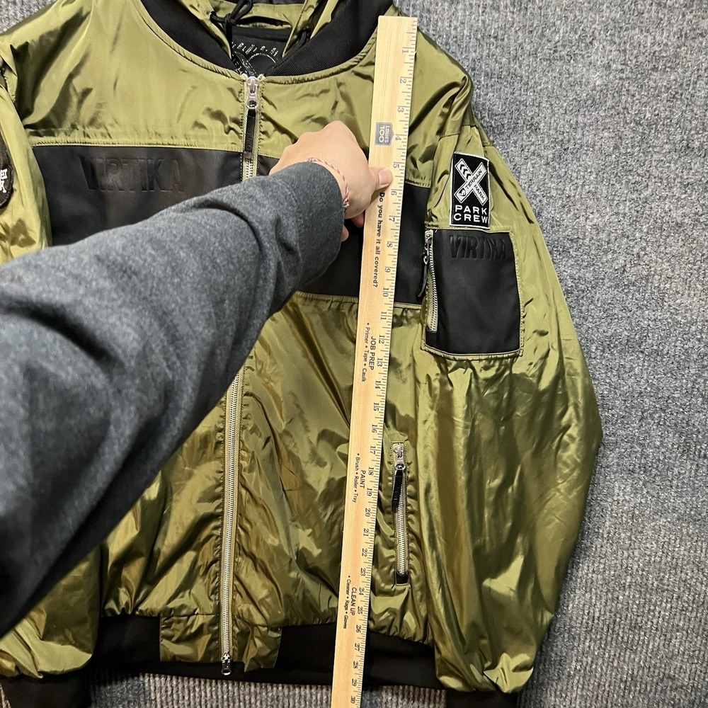 Virtika Bomber Jacket Mens Large Army Green Winter Park Terrain Park Crew - Picture 2 of 9